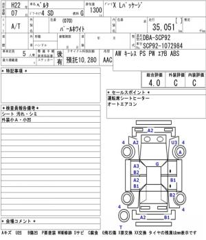 TOYOTA BELTA X L PACKAGE 2010