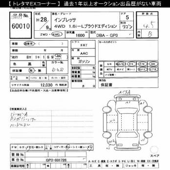SUBARU IMPREZA 4WD 1.6I-L PROUD EDITION 2016