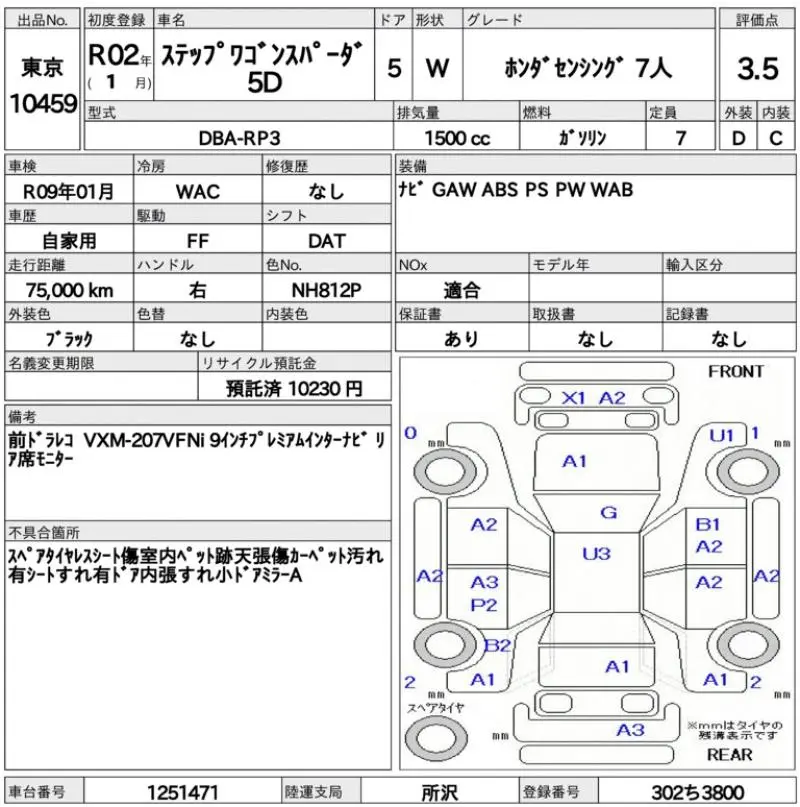 HONDA STEPWGN SPADA HONDA SENSING 2019